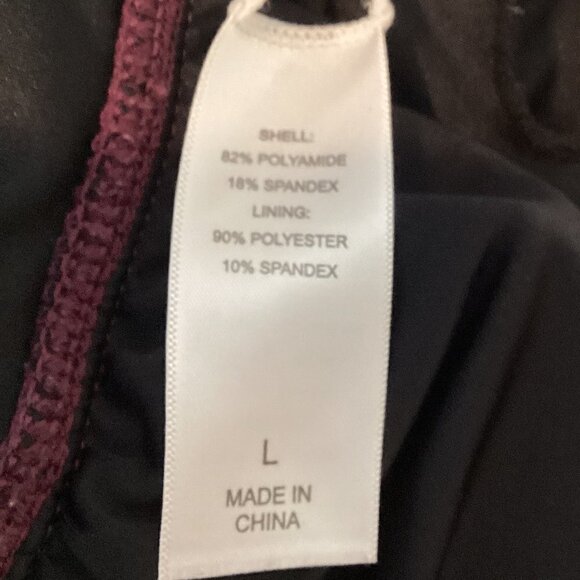 One-Piece Halter Neck Ruched Swimsuit Sz L Plum-Purple 254D - Picture 5 of 6